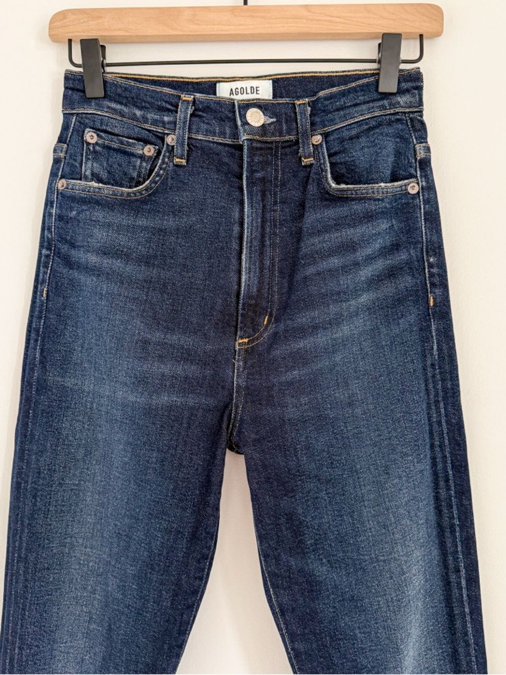 AGOLDE Pinch Waist High Rise Skinny Jeans Size 25 Dark Wash - Picture 3 of 9